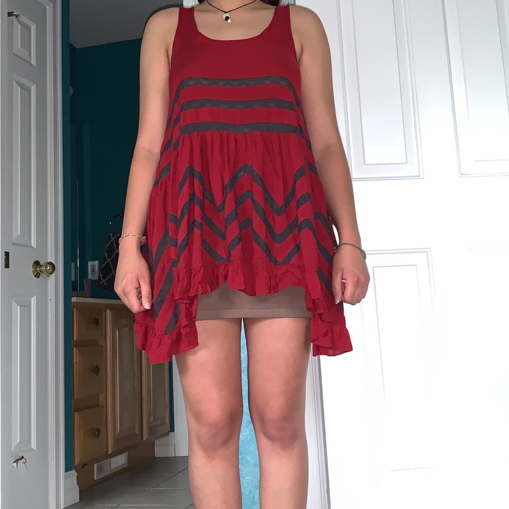 free people red polka dot dress